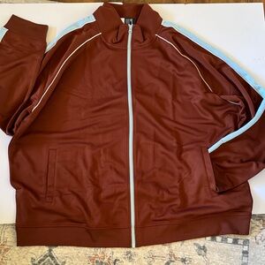 Original Use Brown Jacket with Light Blue Trim